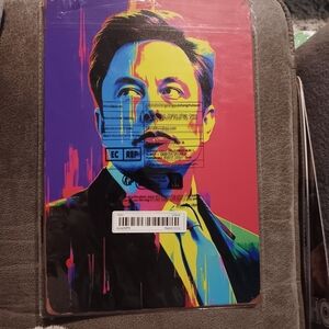 Colorful Pop Art Elon Musk Portrait Metal Poster 8x12